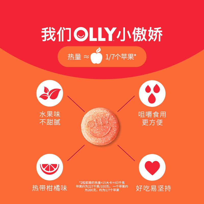 olly护发软糖复合hair60粒生物素 OLLY海外海外保健机能软糖