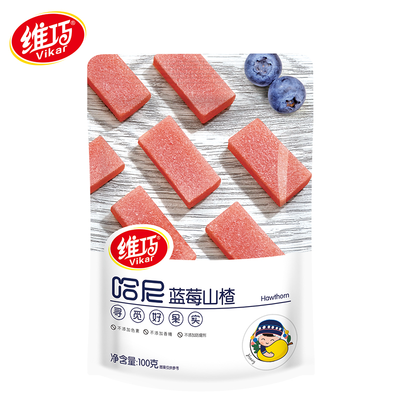 维巧旗舰店【山楂糕100g*1袋】无添加无糖精儿童婴儿山楂条独立小包装蓝莓0