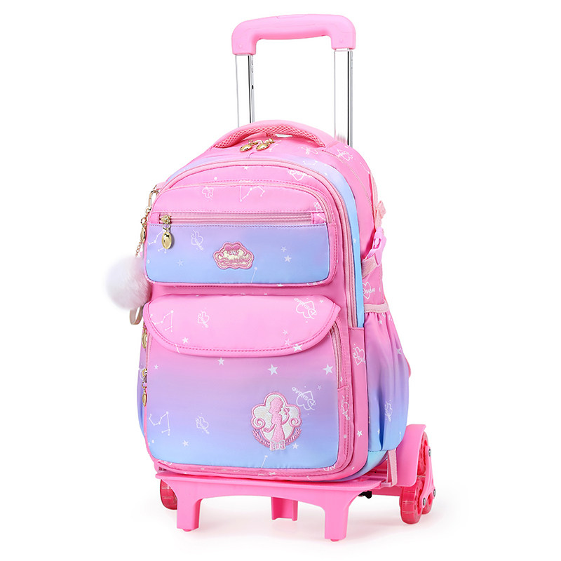 拉杆小学生女孩1-6年级公主书包 远山远双肩背包