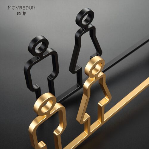 高档铝合金个性洗手间侧挂标识商场公共厕所wc门口挂牌无障碍间残卫酒店民宿洗手间指示牌指引牌室内导视设计 - 图2