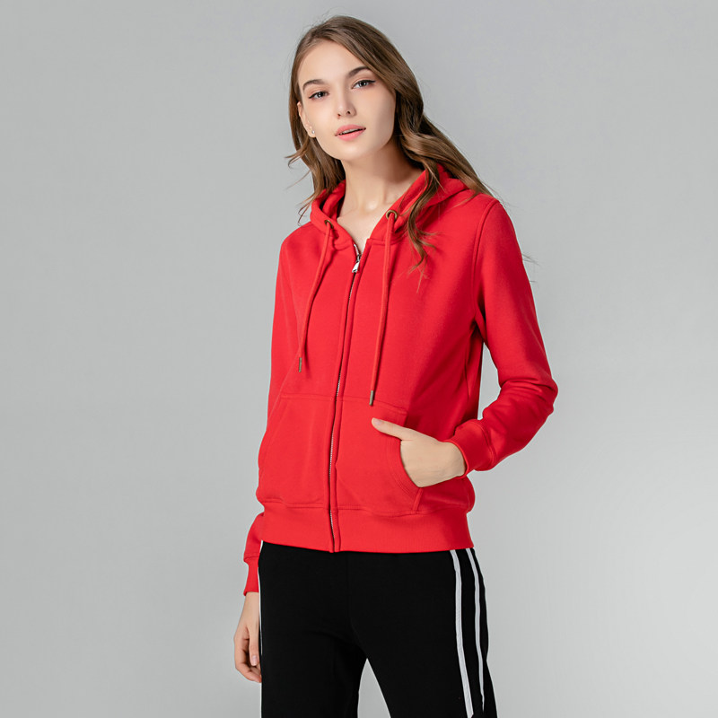 qfileen /俏菲琳纯色拉链灰色卫衣 俏菲琳卫衣/绒衫