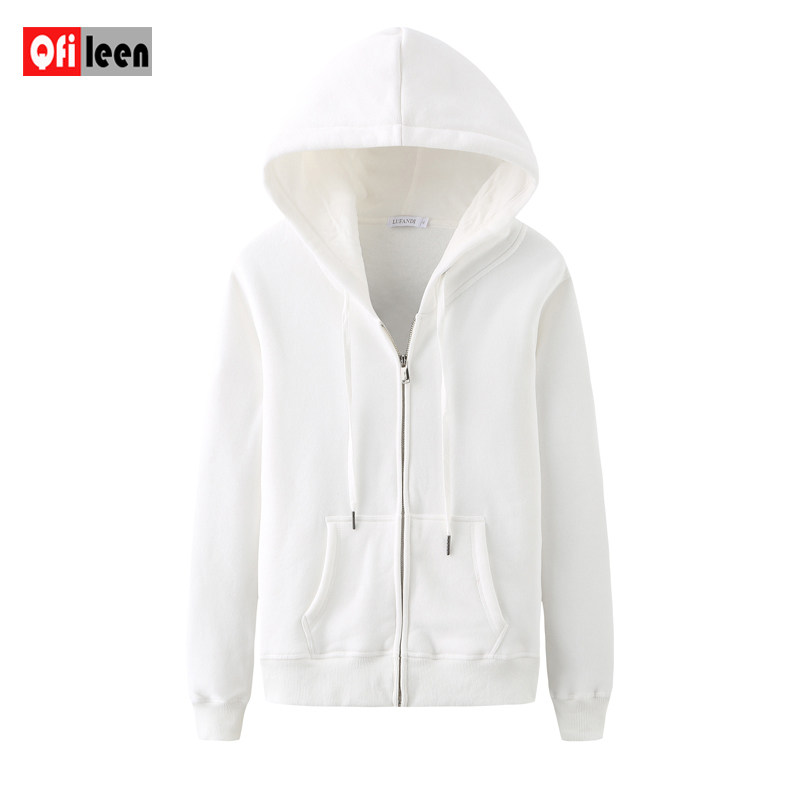 qfileen /俏菲琳纯色拉链灰色卫衣 俏菲琳卫衣/绒衫