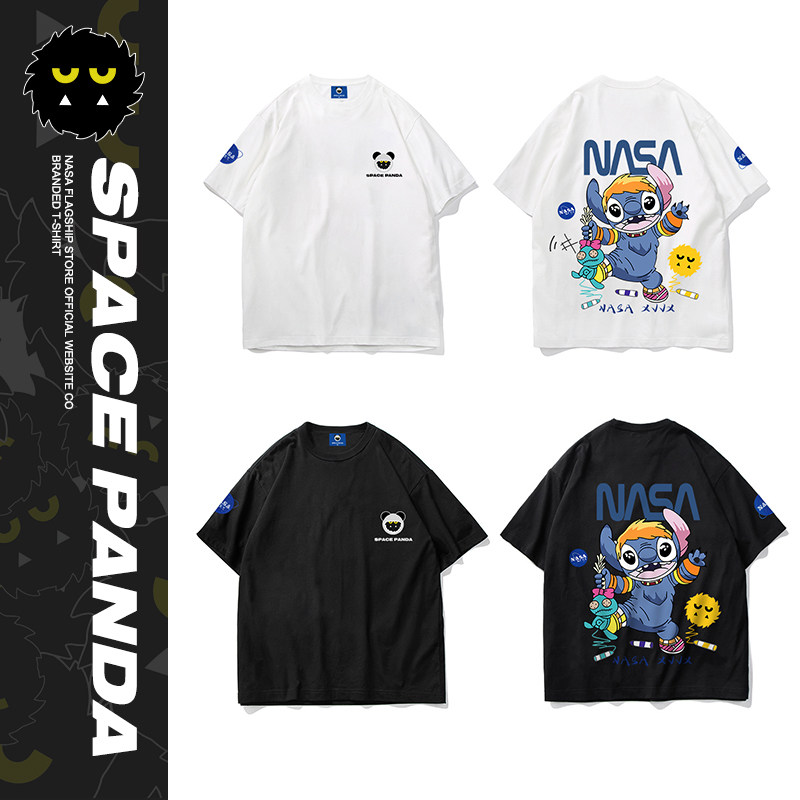 太空熊猫联名nasa夏季史迪仔男t恤 太空熊猫T恤