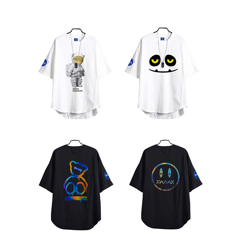 太空熊猫2021夏季短袖潮牌nasa t恤 太空熊猫T恤