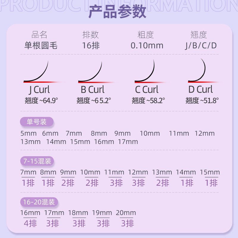 NAGARAKU嫁接睫毛0.1日式单根圆毛J/B/C/D/DD翘无磁性胶美睫适用 - 图2