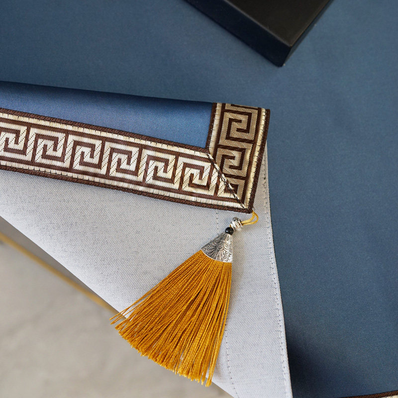 新中式轻奢桌布古典中国风禅意供桌正方形茶巾餐桌家用纯色可定制,淘宝优惠券,粉丝福利购,淘宝优惠卷