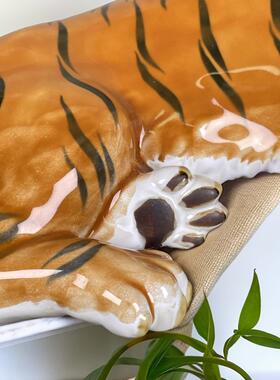 美涛风生水气”石湾娃娃办公室桌面虎饰品中国陶瓷开封礼品