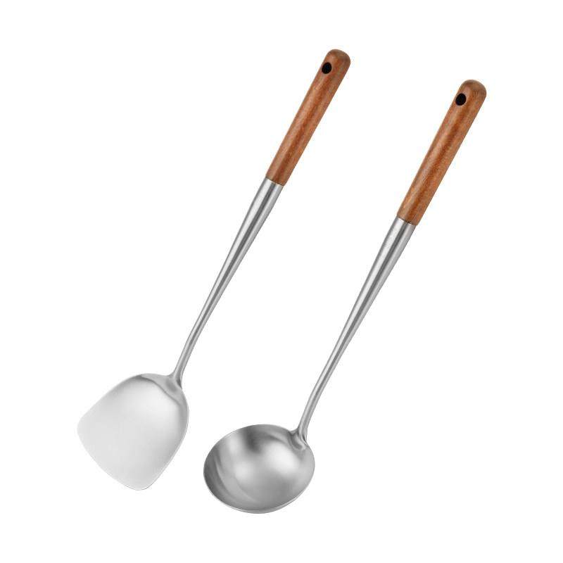 304不锈钢炒勺炒铲分菜勺厨师专用炒菜勺子木柄家用长柄汤勺锅勺,淘宝优惠券,粉丝福利购,淘宝优惠卷
