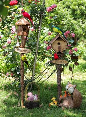 插地房子摆件幼儿园植物角户外田园装饰园区别墅庭院花园草坪摆设