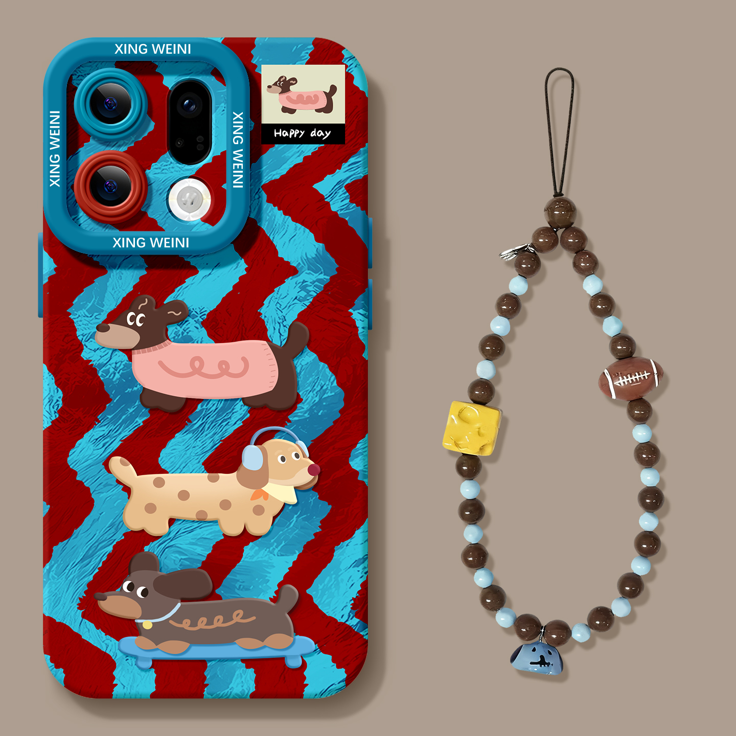 适用于OPPOfindx9手机壳x9pro新款硅胶软壳x8ultra全包防摔x7ult腊肠狗x5卡通保护套5pr0手绳x3个性findx9por - 图0