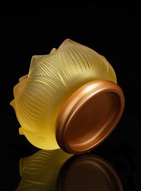 纯铜琉璃莲花烛台酥油灯灯座长明灯家用佛前蜡烛台佛供灯佛灯供灯