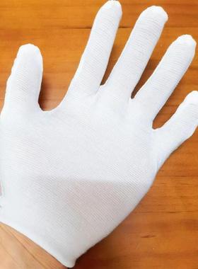 白手套礼仪文玩盘珠布工作男女干活厚薄款棉耐磨尼龙夏季开车劳保