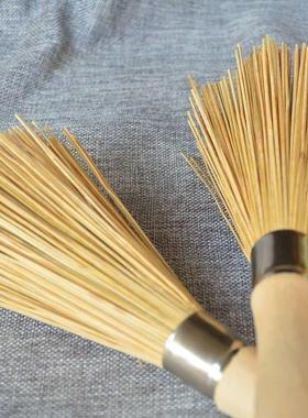 天然洗锅刷子木柄竹刷子刷锅洗锅厨房清洁用品洗碗洗锅神器竹刷子