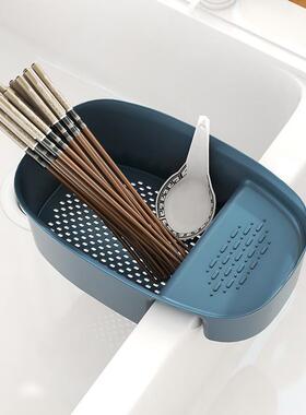 厨房水池沥水架子家用过滤网洗碗槽淋水槽沥水篮挂式洗菜盆沥水漏