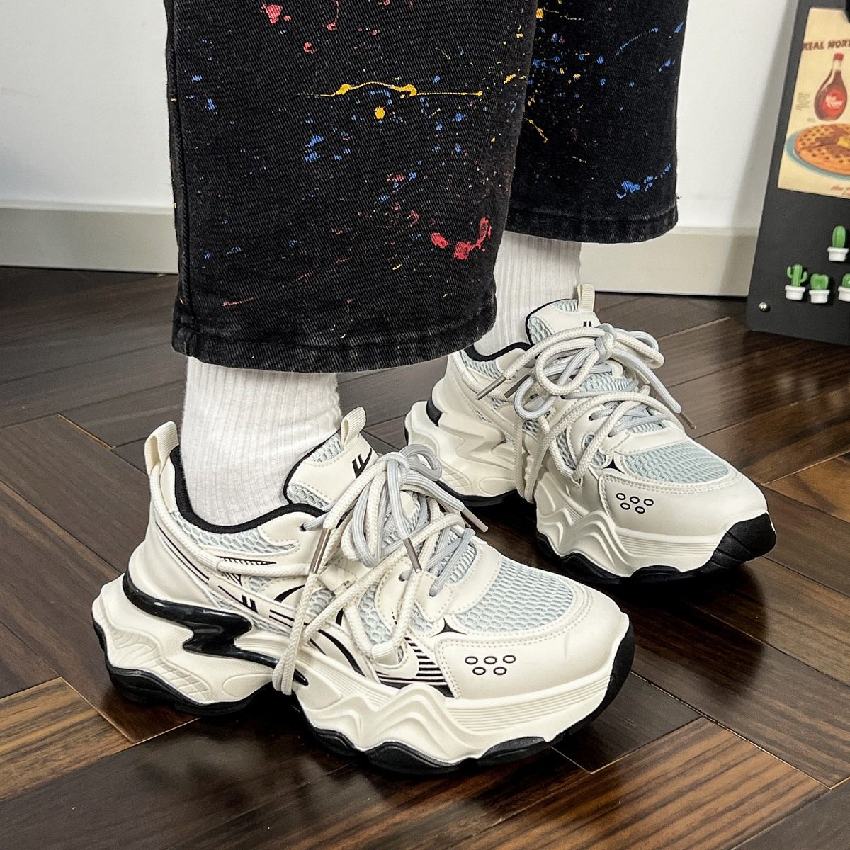 Warrior/回力女鞋2025新款秋季厚底百搭运动鞋时尚休闲学生老爹鞋,淘宝优惠券,粉丝福利购,淘宝优惠卷