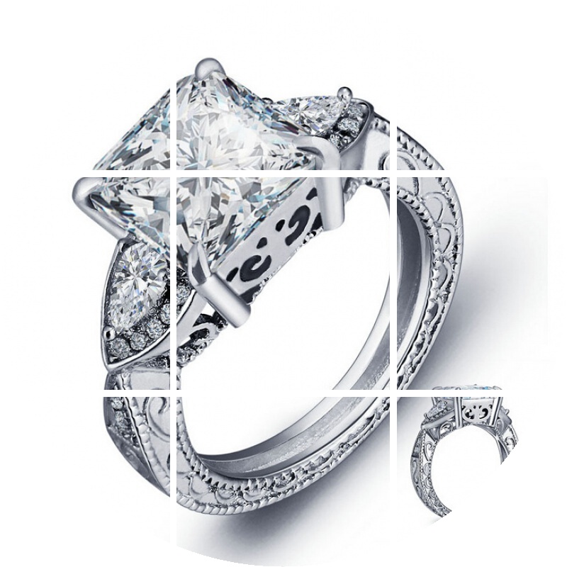 婚礼镀18k金镀银时尚锆石戒指 傲彩戒指/指环