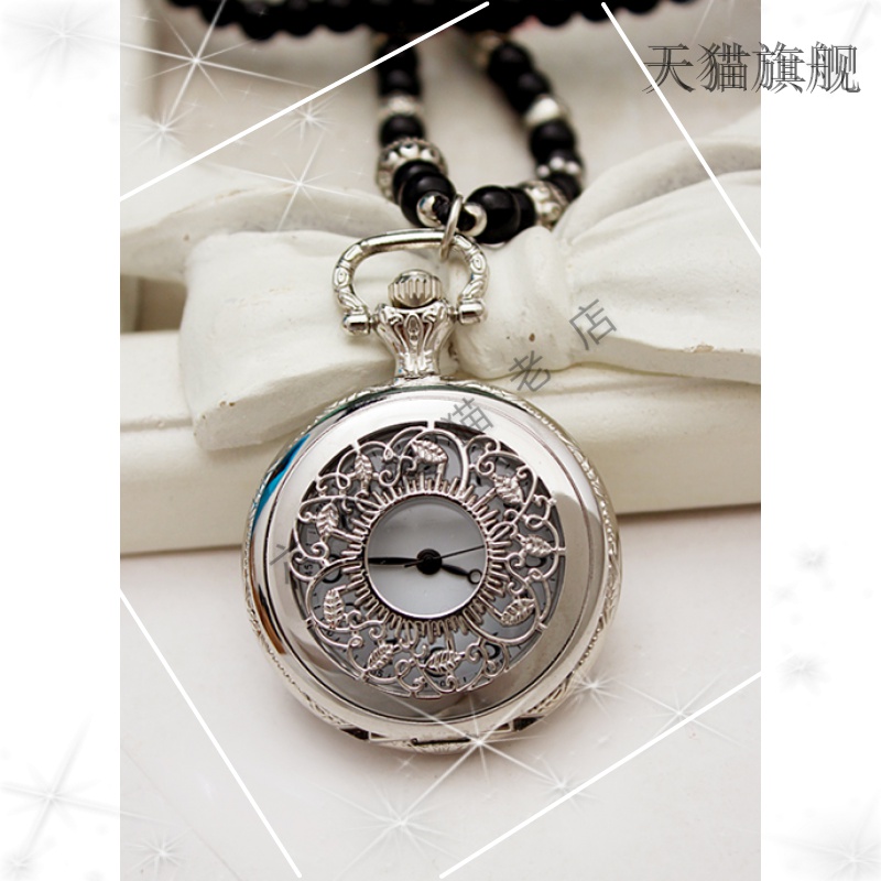 抖音同款tk特卖花朵表盖复古毛衣链 傲彩项链