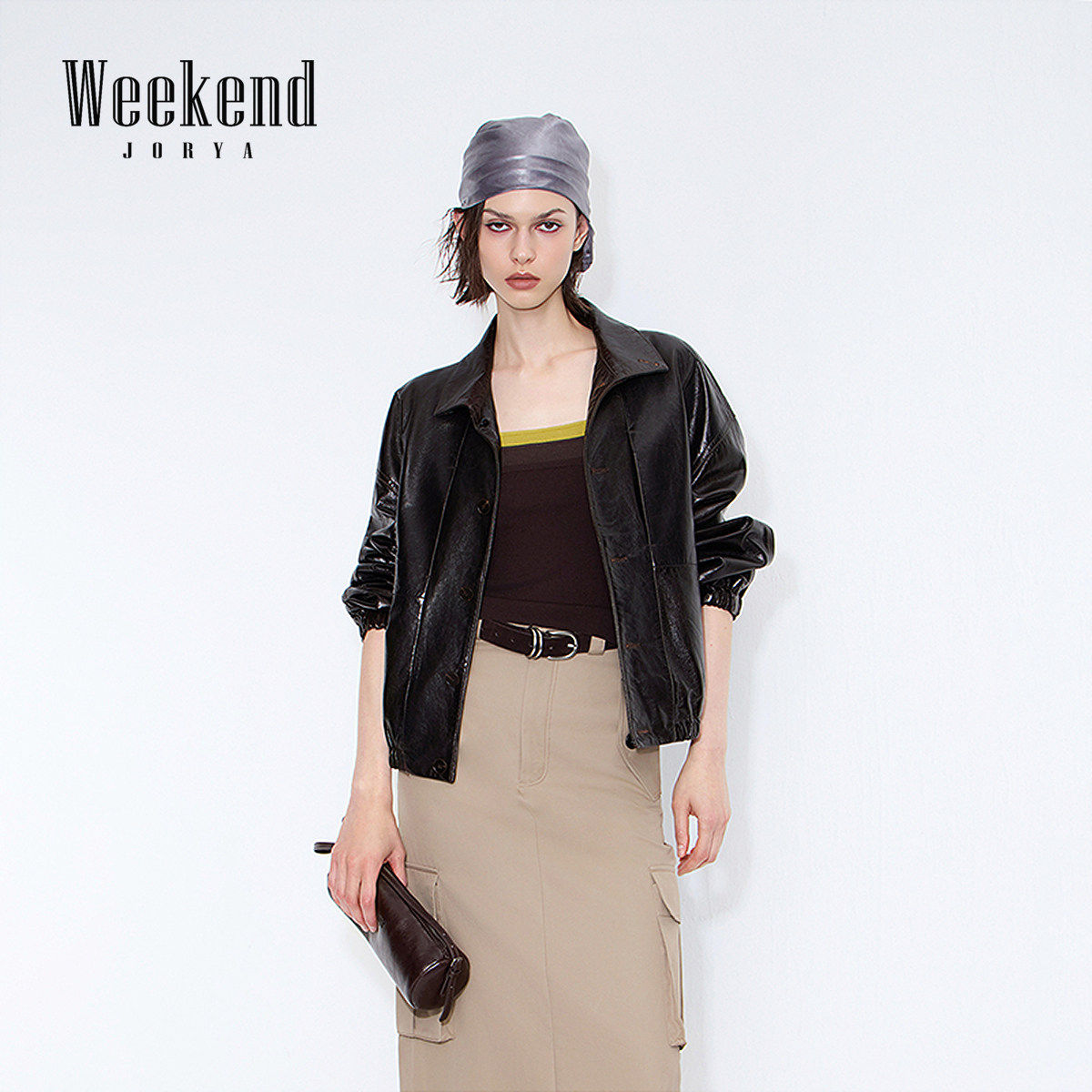 卓雅周末2026春季新款老钱风宽松立领羊皮革皮夹克外套XSW0V07D,淘宝优惠券,粉丝福利购,淘宝优惠卷