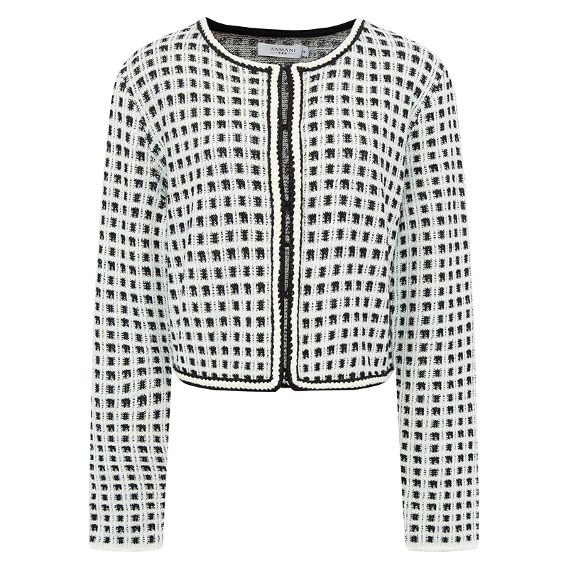 ANMANI恩曼琳24早春新款小香风格纹肌理感针织开衫外套EANEAI05 - 图3
