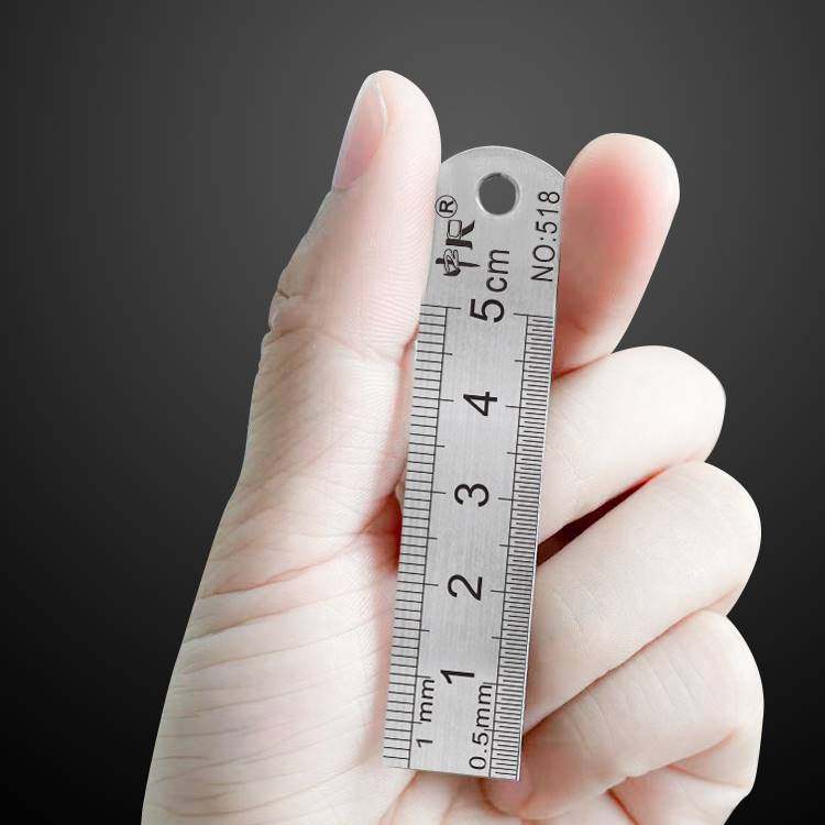5cm钢尺迷你小钢尺不锈钢尺50mm5公分长钢直尺便携尺子袖珍短尺子
