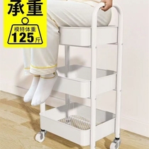 Small Cart Shelve Shelf Floor Multilayer Bedroom Mobile Hairdressel Snack Rack Bathroom Toilet Kitchen containing frame