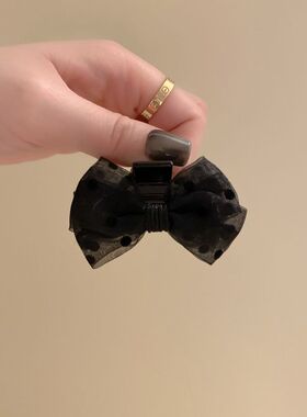 黑色网纱双面蝴蝶结小抓夹公主头感中号发量少的刘海夹发夹