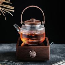 New 2023 heat resistant glass flower teapot tea tea set with fruit teapot tea cup Lower afternoon tea candle heating and boiling tea stove