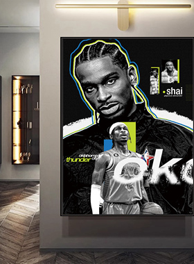 NBA雷霆亚历山大挂画篮球明星周边海报装饰画宿舍卧室客厅墙壁画