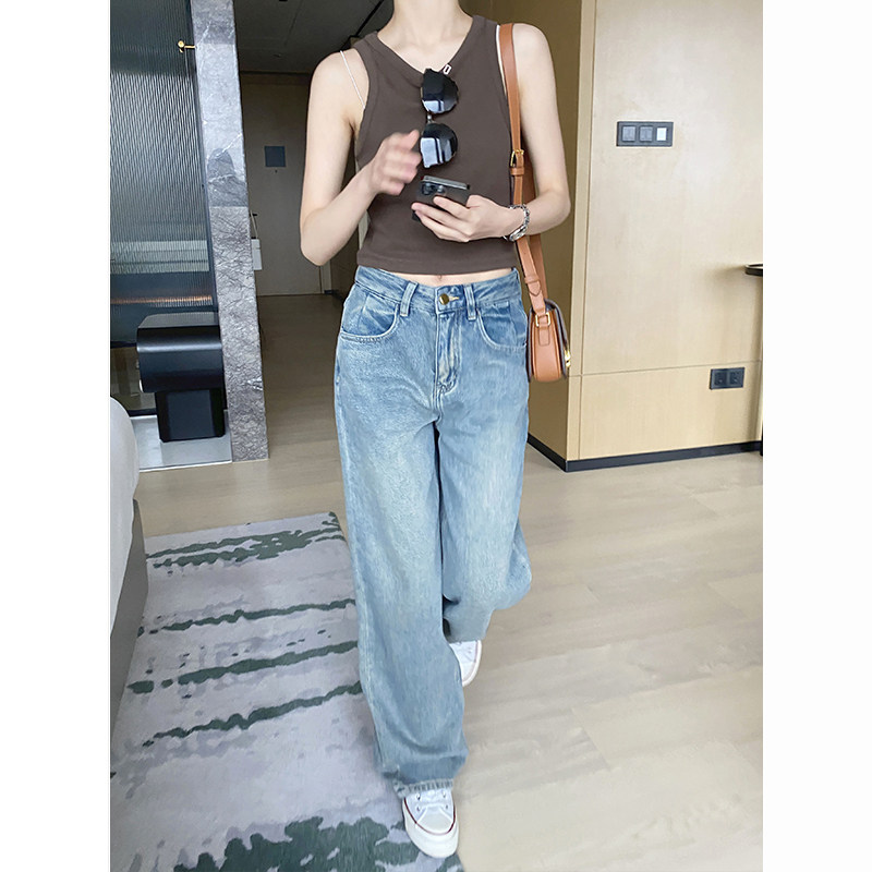 小个子水洗浅色女2022年新款牛仔裤 myblun牛仔裤