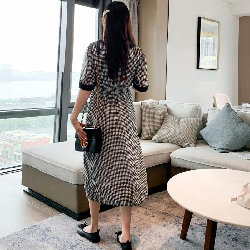 孕妇夏季雪纺潮妈短袖中长款显瘦 魔法鹿连衣裙