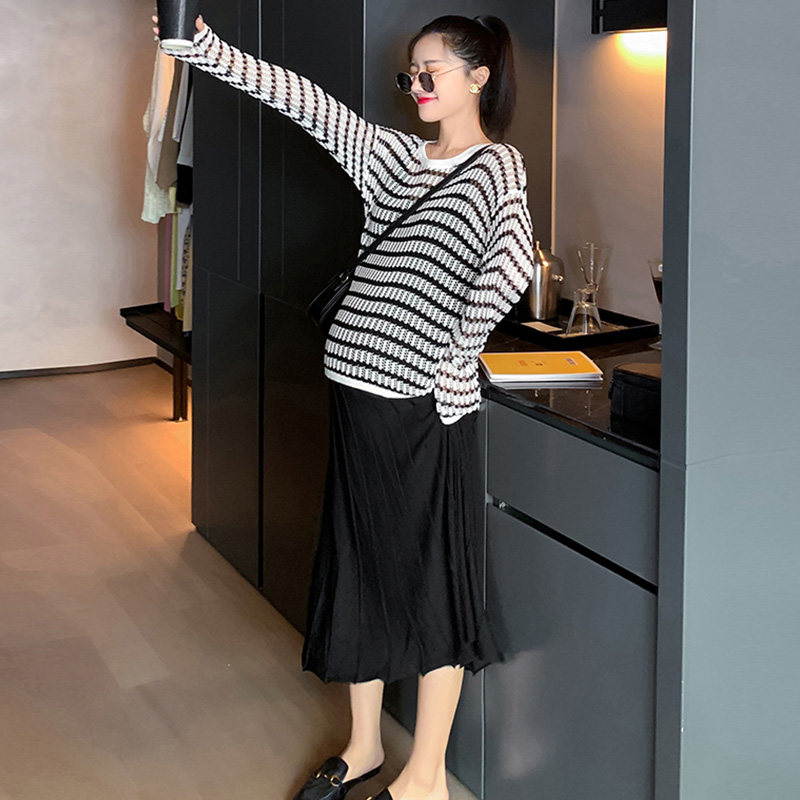 孕妇小香风秋装两件套针织连衣裙 魔法鹿连衣裙