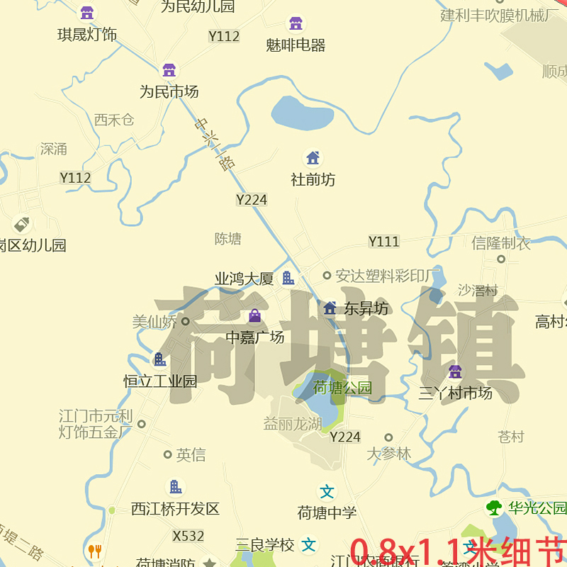 蓬江区地图1.1m新款可定制广东省江门市JPG格式电子版简约图片 - 图2