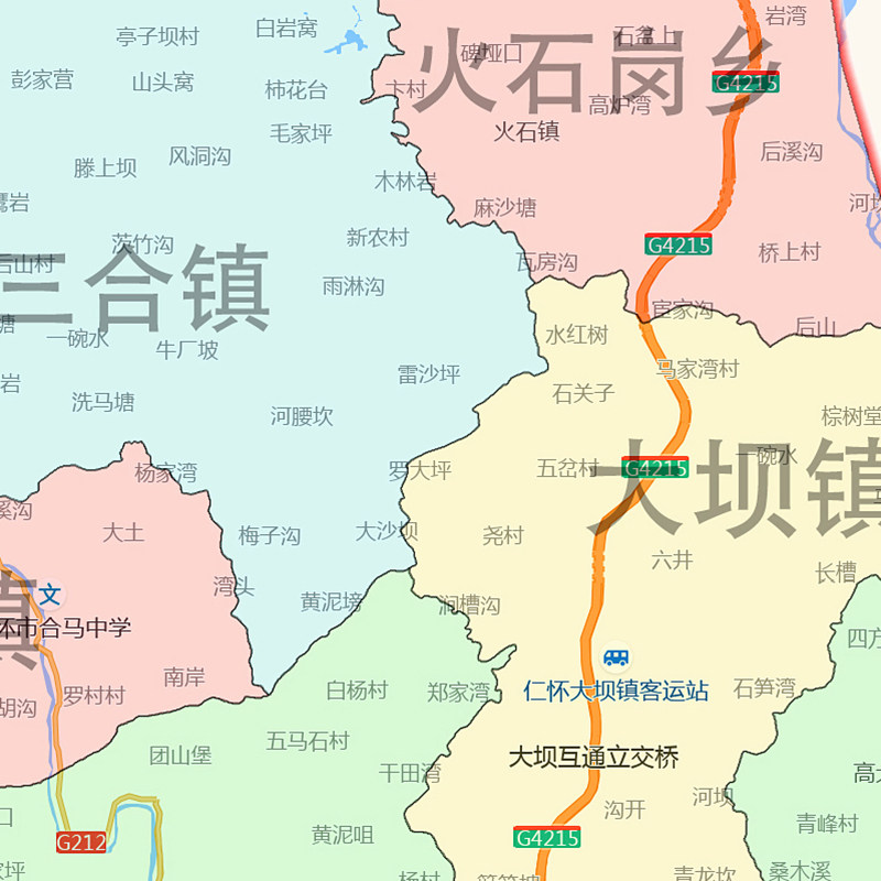 仁怀市地图批零90cm现货行政交通区域划分贵州省遵义市新款贴图