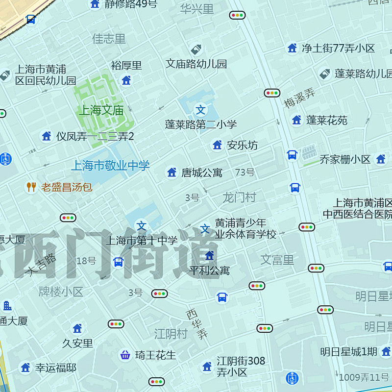 黄浦区地图批零1.1m上海市新款防水墙贴画行政交通区域划分现货-图2