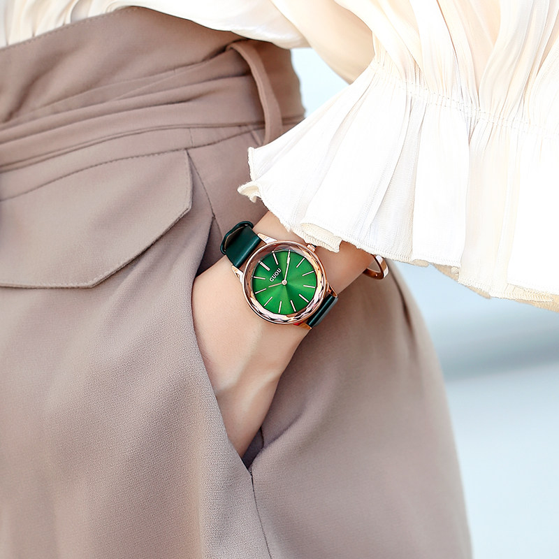 guou女士潮流防水韩版简约气质手表 古欧老林国产腕表
