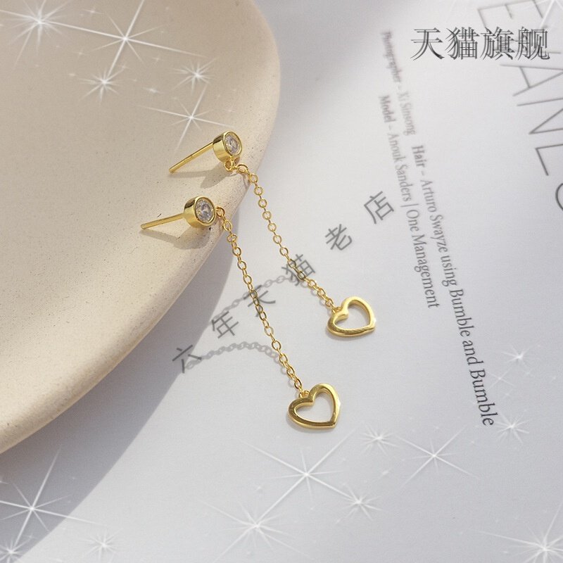 抖音同款梅陇s925纯银耳饰女镀耳钉 玄翠峰耳钉