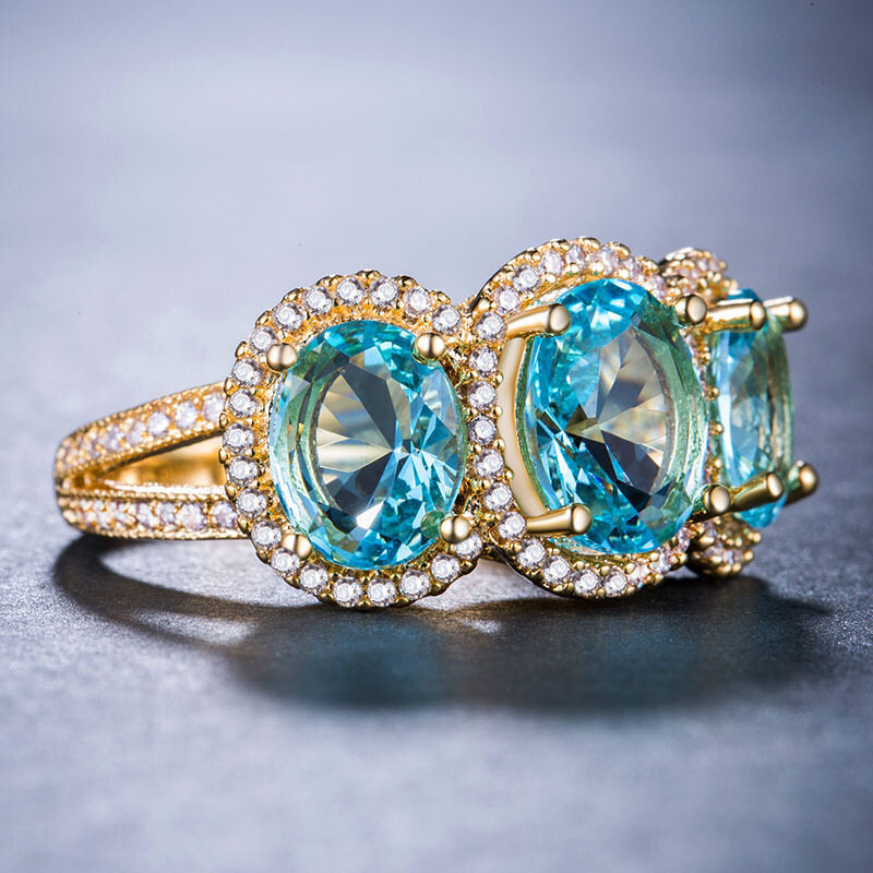 ring锆石镀18k金女士指环礼物 玄翠峰戒指/指环