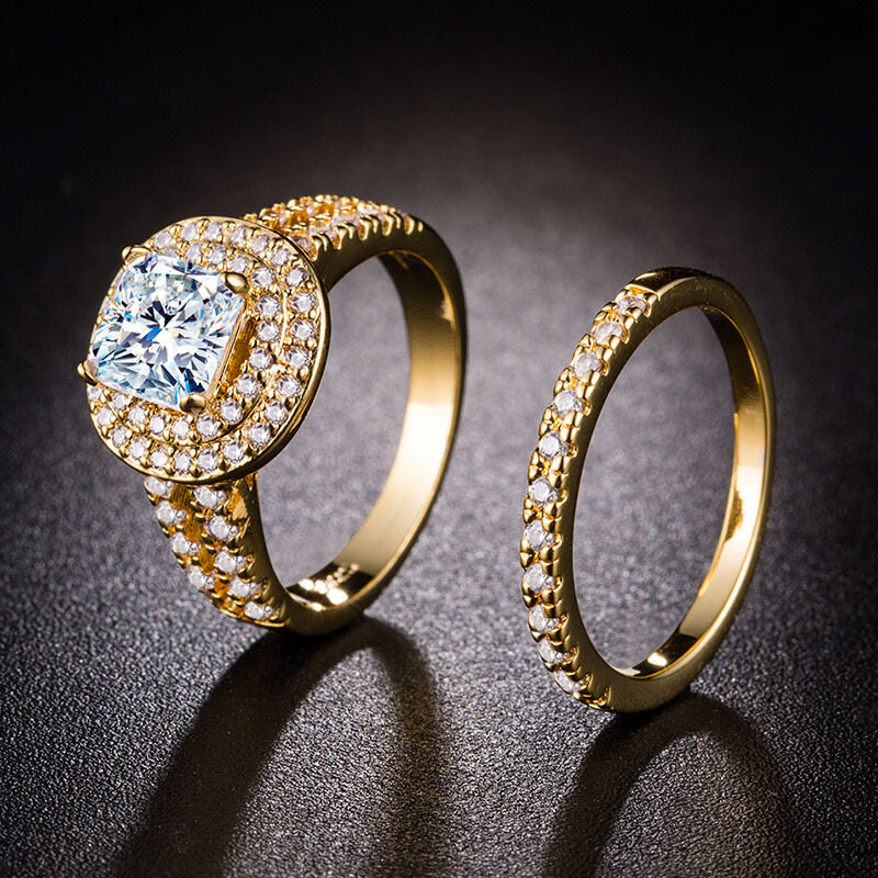 组合对戒子镀18k金锆石戒指 玄翠峰戒指/指环