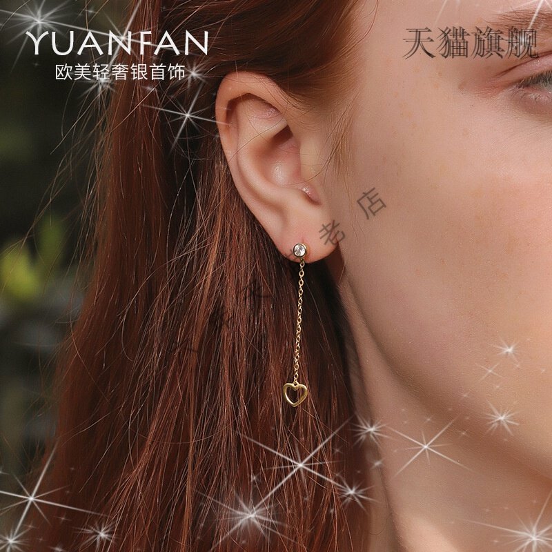 抖音同款梅陇s925纯银耳饰女镀耳钉 玄翠峰耳钉