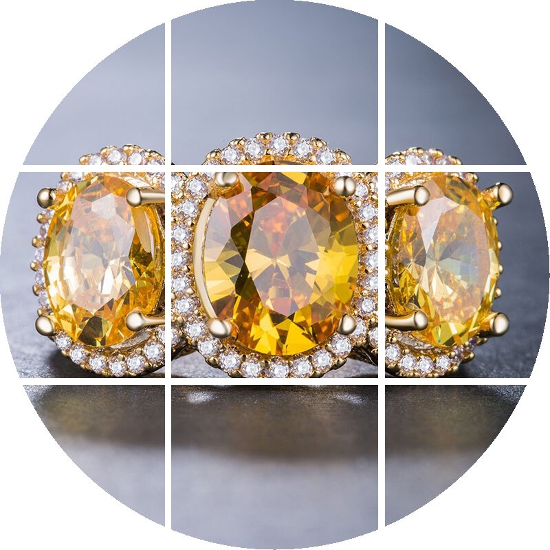 ring锆石镀18k金女士指环礼物 玄翠峰戒指/指环