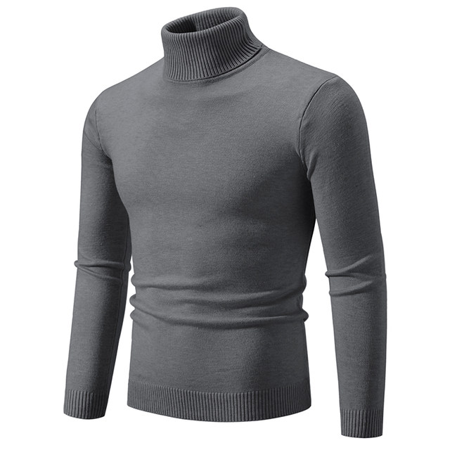 Turtleneck Sweater men's loose black autumn and winter lazy pullover knit sweater Korean style trendy men's inner base shirt