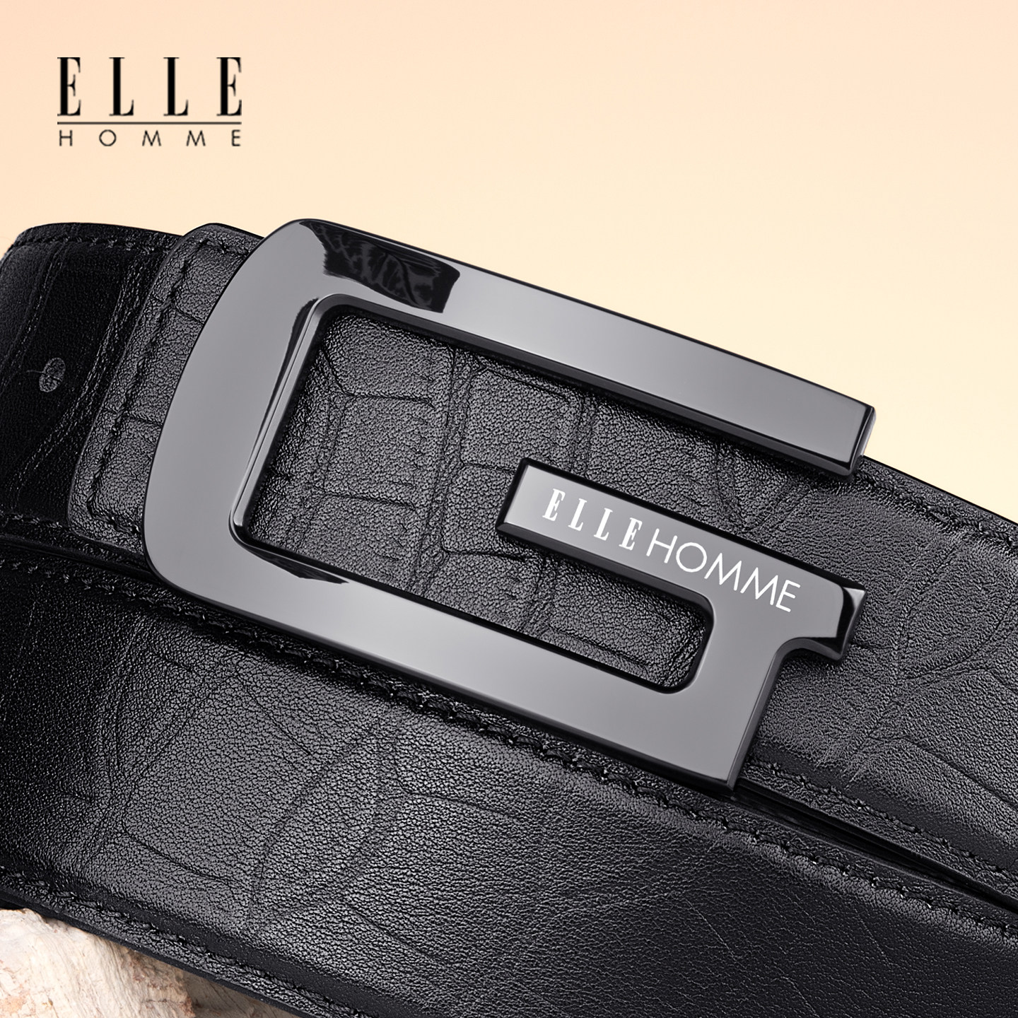 正品ELLE皮带男士真皮平滑扣防过敏2025新款简约男款真皮腰带裤带,淘宝优惠券,粉丝福利购,淘宝优惠卷