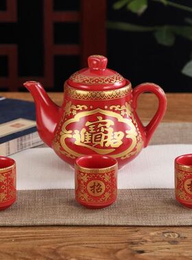 陶瓷家用酒壶茶壶套装拜神酒杯茶杯佛堂供佛奉供财神摆件用品