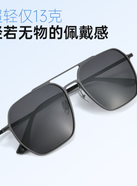 偏光有度数方形时尚男士近视墨镜