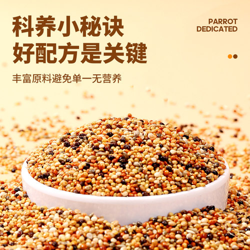 虎皮鹦鹉专用饲料鸟粮黄谷子带壳小米亚麻籽鸟食混合粮小型谷黍子 - 图0