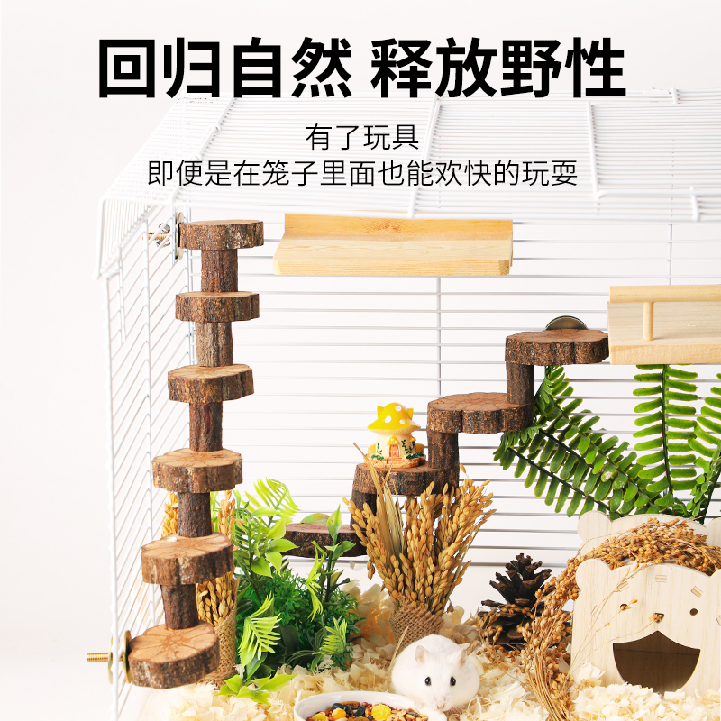 蜜袋鼯仓鼠爬梯平台玩具磨牙造景用品金丝熊龙猫松鼠笼子配件大全 - 图1