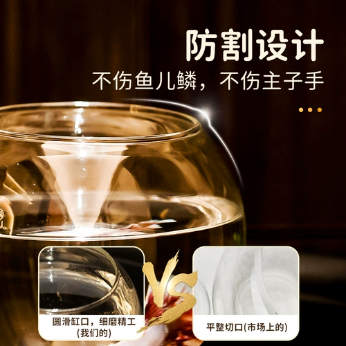 Маленький рыбный аквариум настольный фанат круглый круг домохозяйства art rast shellef turtle ecological landscape bucket of bucket nake