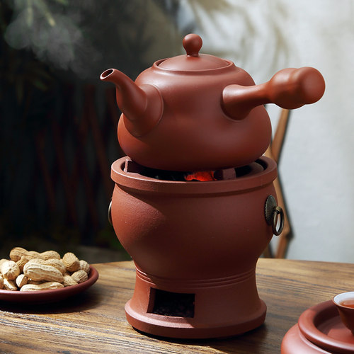 潮州红泥双福炉煮茶炉为炉煮茶器防裂炭炉工夫茶小火炉橄榄碳炉 - 图2