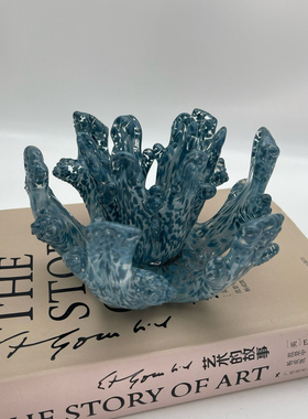 欧式玻璃小烛台西餐桌摆件北欧浪漫烛光水晶皇冠香薰蜡烛托盘家用