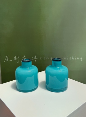 简约手工玻璃花瓶花器小口花插香薰瓶精油瓶民宿客厅装饰艺术摆件
